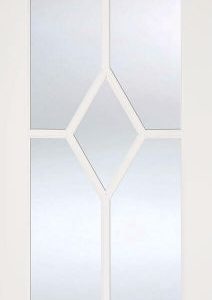 White Primed Reims (CLEAR BEVELLED GLASS) Solid Core - LPD