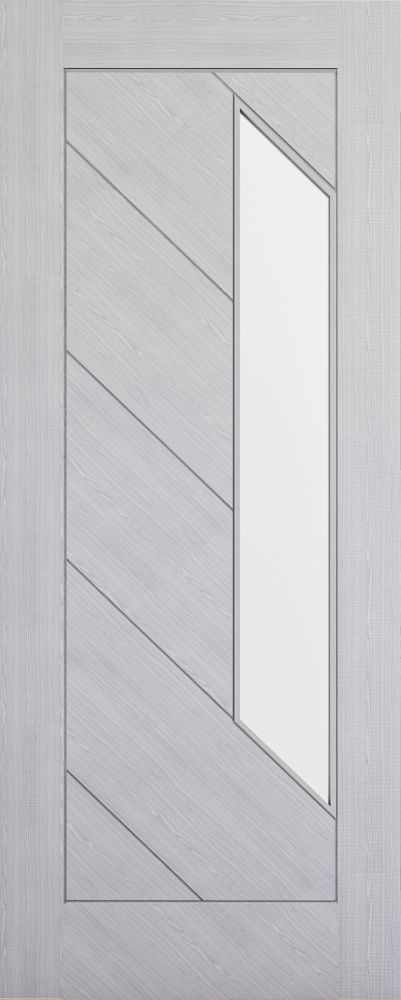 Internal Light Grey Ash Torino (CLEAR GLASS) Pre-Finished Internal Door