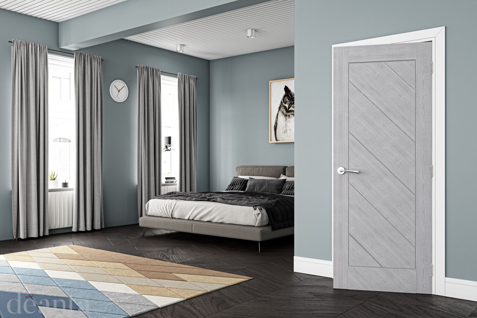 Internal Light Grey Ash Torino Pre-Finished Internal Door - Image 2