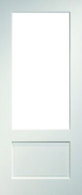 Internal White Primed Solid Core Madison (CLEAR GLASS) Smooth Finish Door