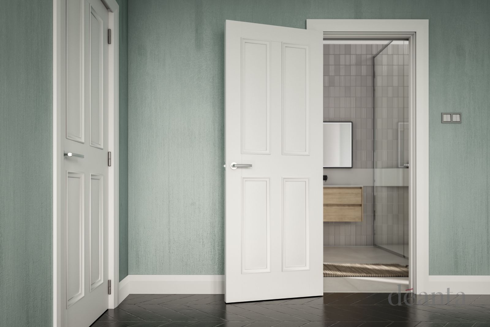 Internal White Primed Rochester Smooth Finish FD30 44mm Fire Door - Image 2