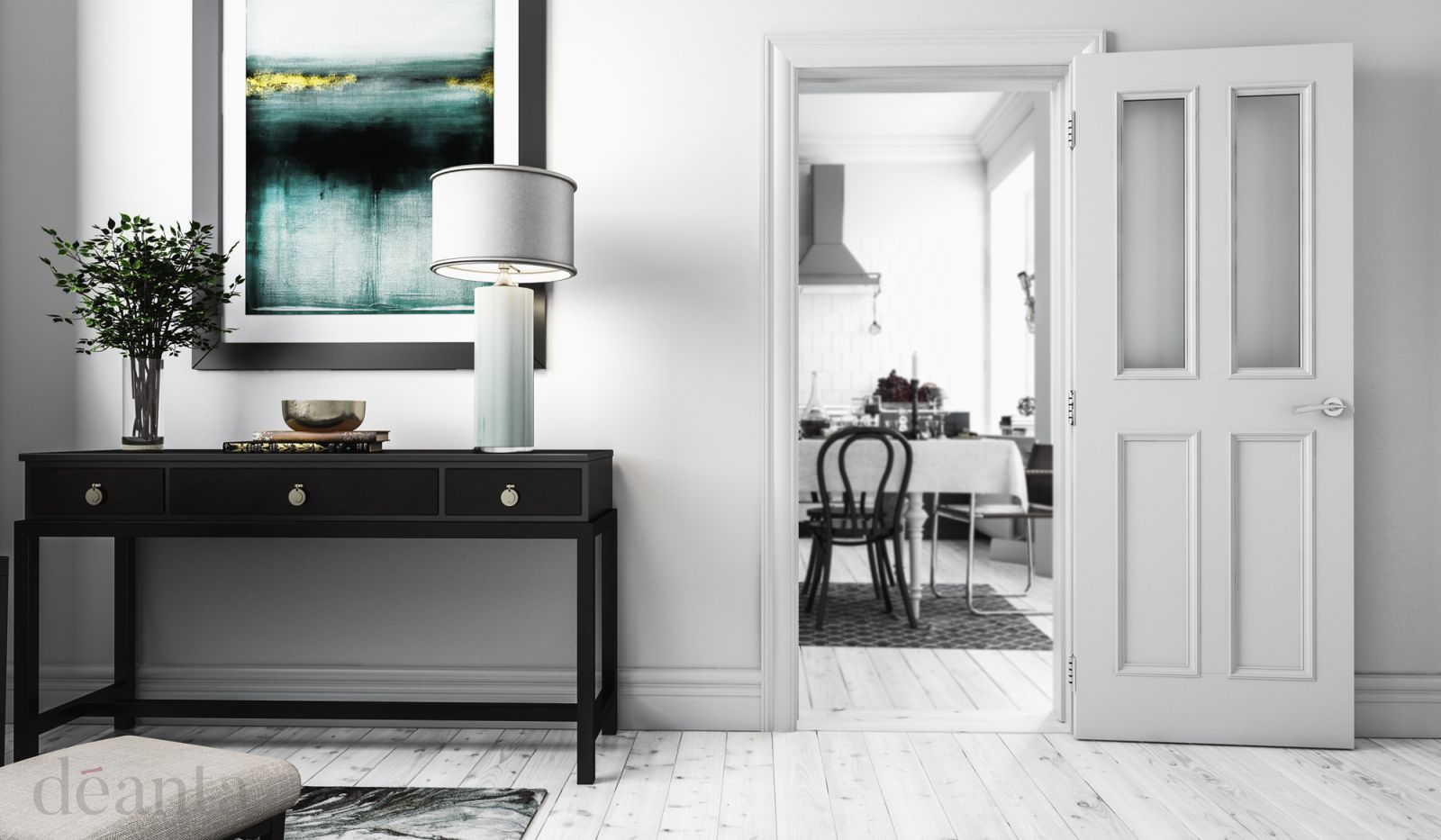 Internal White Primed Rochester (CLEAR GLASS) Smooth Finish Door - Image 2