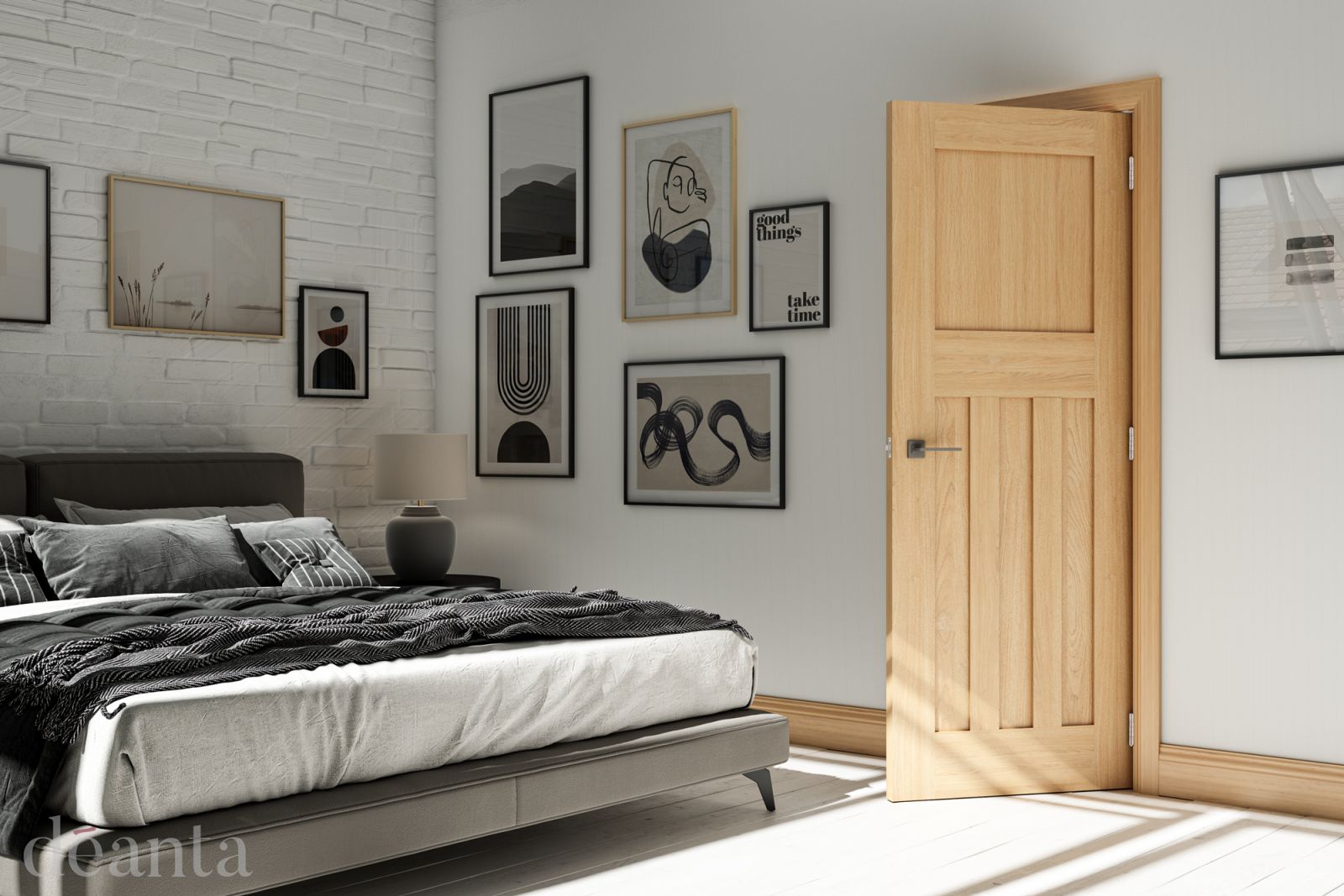 Internal Oak Cambridge 1930s Style Un-Finished Door - Image 2