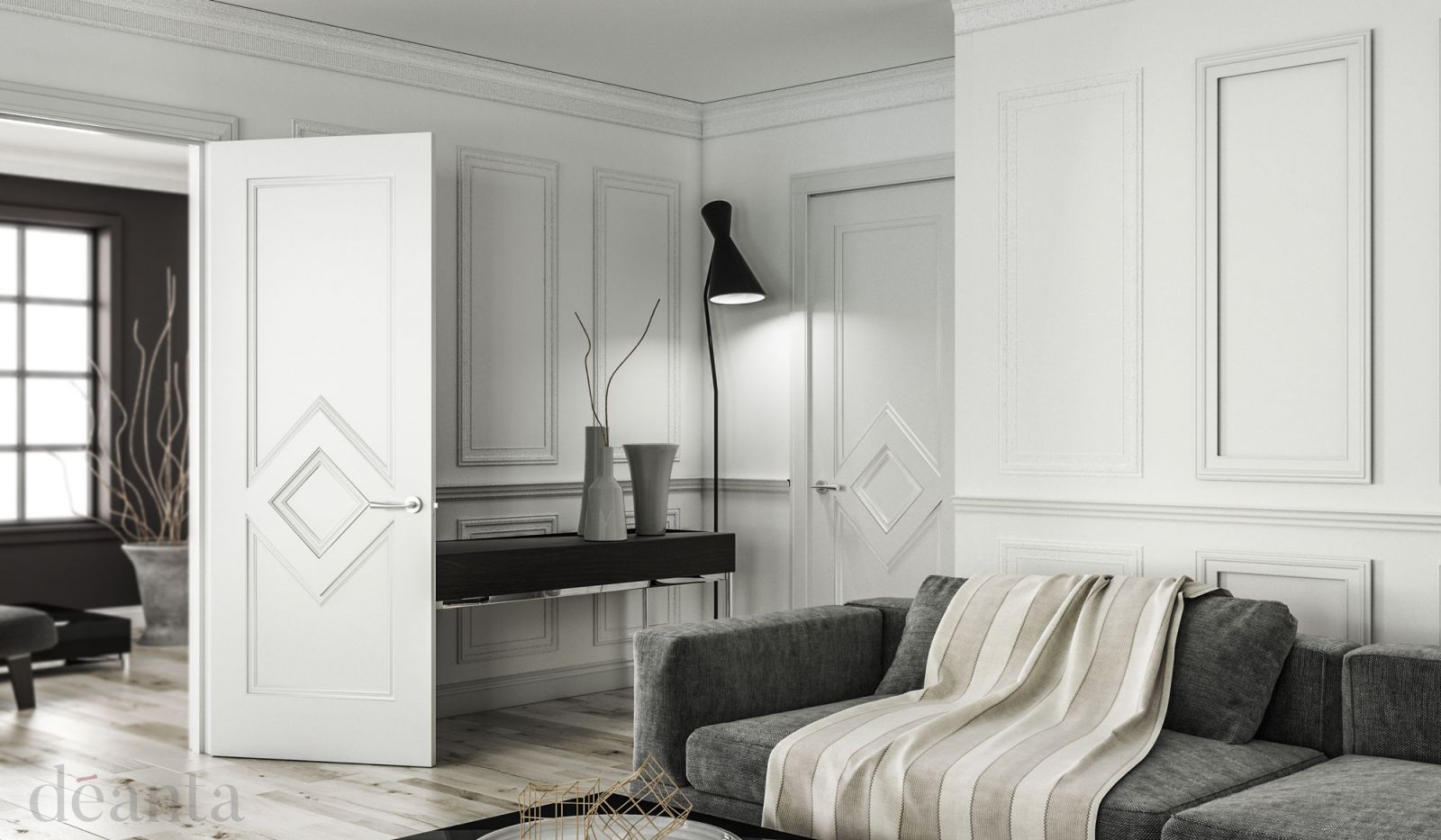 Internal White Primed Ascot Solid Core Door - Image 2