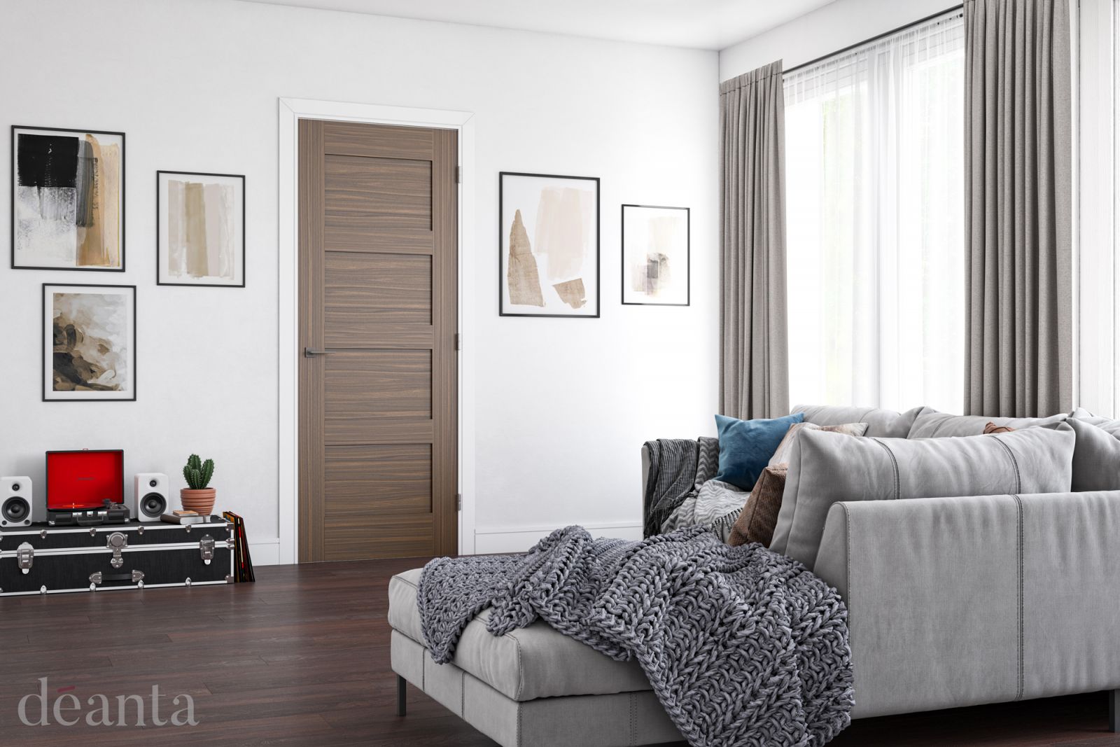 Internal Walnut Coventry FD30 44mm Pre-Finished Fire Door - Image 2