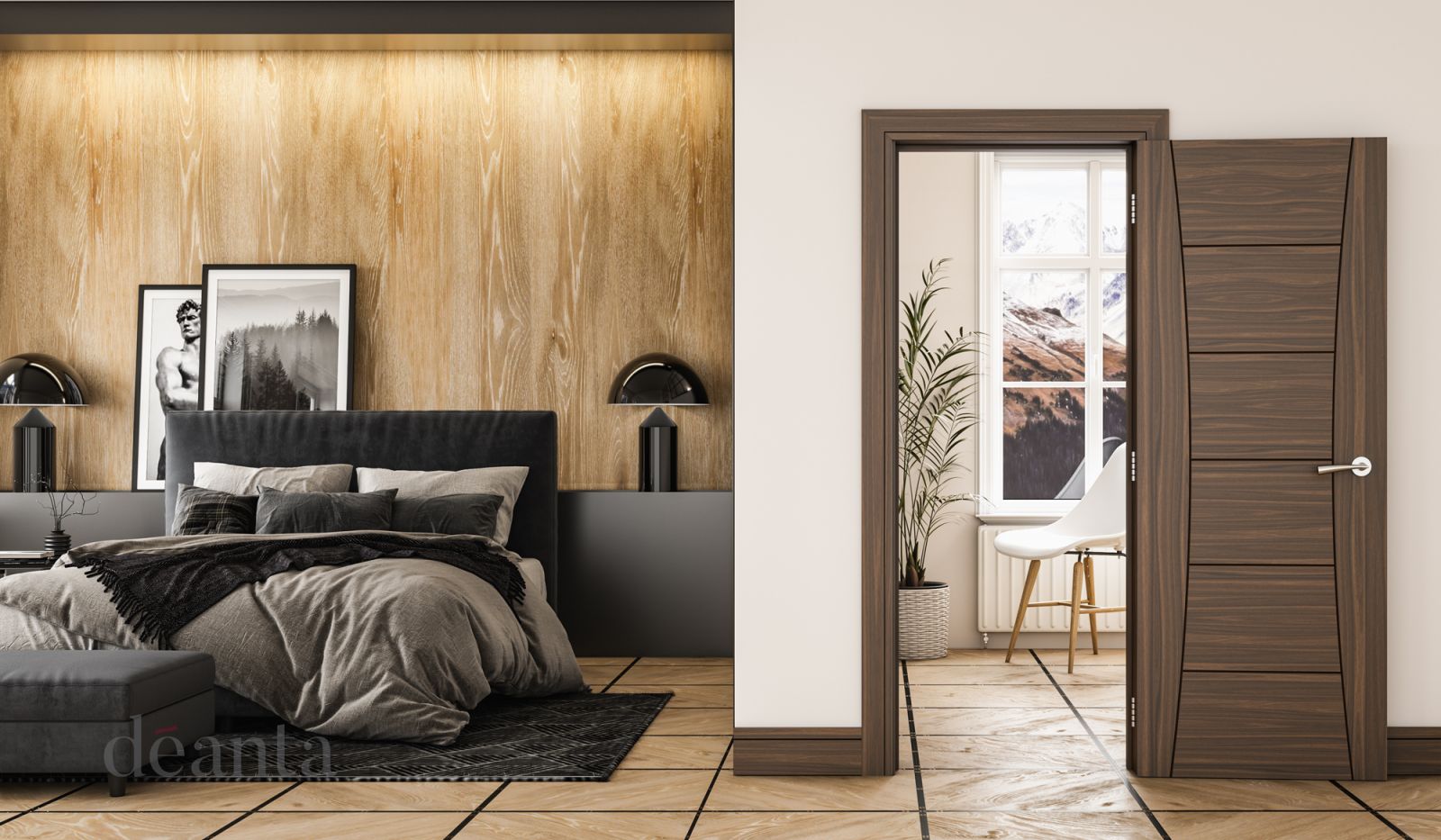 Internal Walnut Pamplona Pre-Finished Door - Image 2