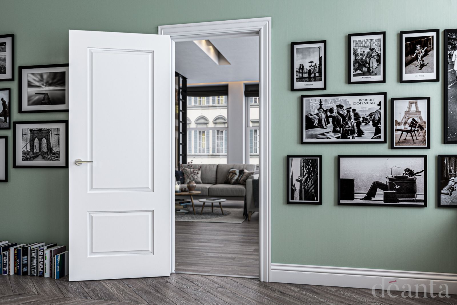 Internal White Primed Solid Core Madison Smooth Finish Door - Image 2