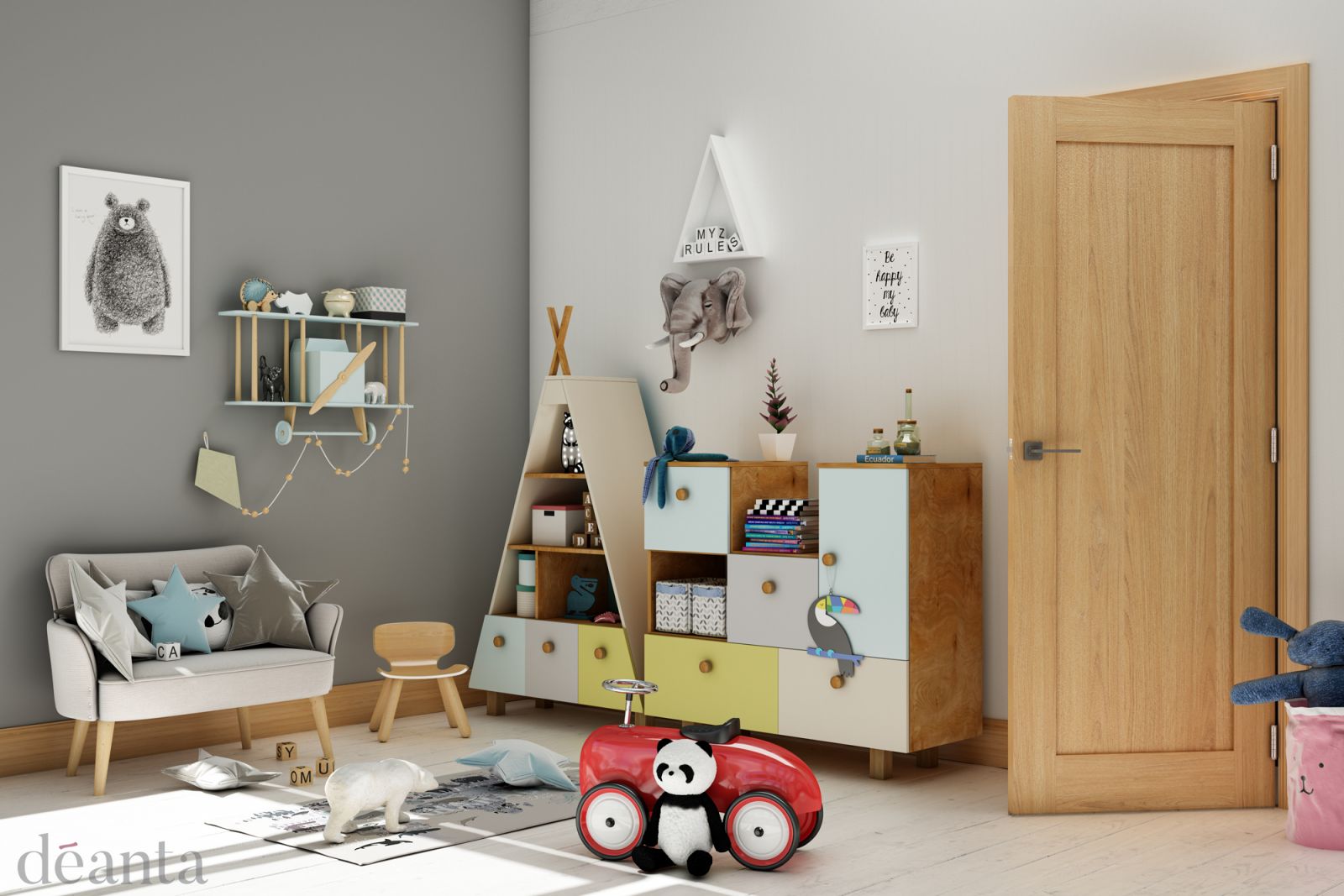 Internal Oak Walden- FD30 44mm Un-Finished Fire Door - Image 2