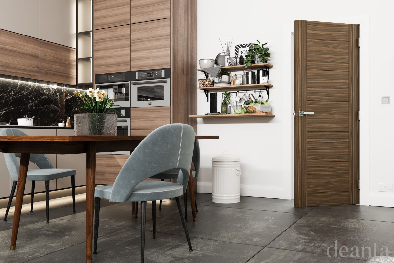 Internal Walnut Seville Pre-Finished Door - Image 2