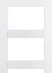 Internal White Primed Shaker 4 Light (CLEAR GLASS) Solid Core Door