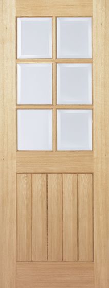 Internal Oak Mexicano 6 Light (CLEAR BEVELLED GLASS) Un-Finished Door