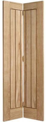 Internal Oak Mexicano Bi-Fold Pre-Finished Solid Core Door - LPD