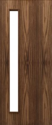 Flush Walnut D06 Glazed FD30 44mm Pre-Finished Firedoor - DE