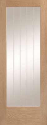 Internal Oak Suffolk Original P10 (CLEAR GLASS ETCHED LINES) Pre-Finished Door