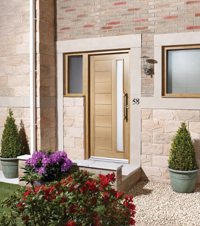 External Oak Goodwood (OBSCURE GLASS) Un-Finished Door - Image 2