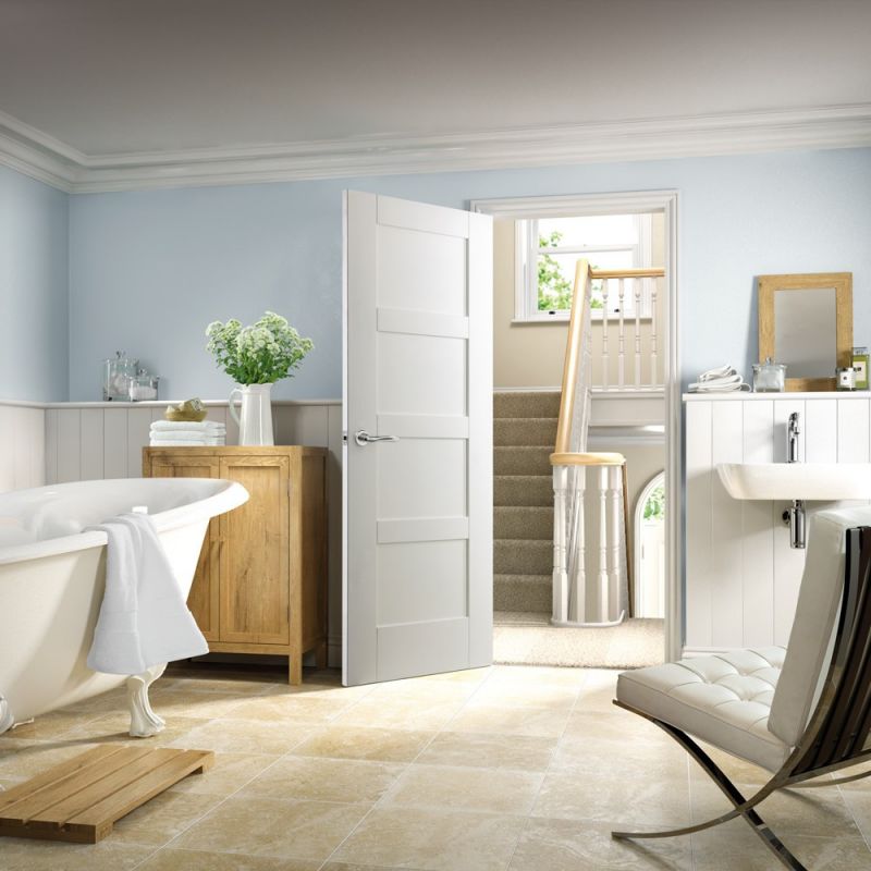 White Primed Shaker 4 Panel - FD30 - 44mm - XL - Image 2