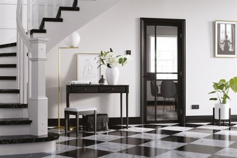 Internal Black Greenwich Pre-Finished (CLEAR GLASS) Door - Image 2
