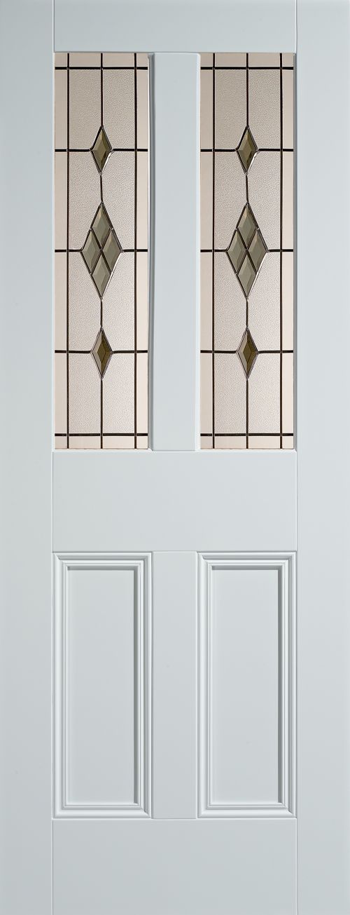 Internal White Primed Malton (SMOKED ABE GLASS) Solid Core Door