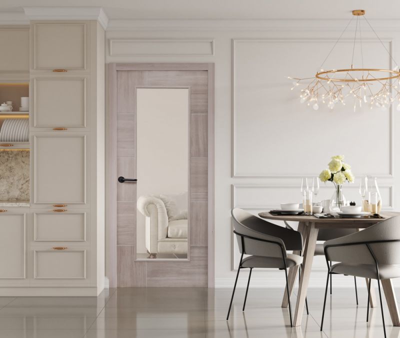 Internal White Grey Laminate Ravenna (CLEAR GLASS) Door - Image 2