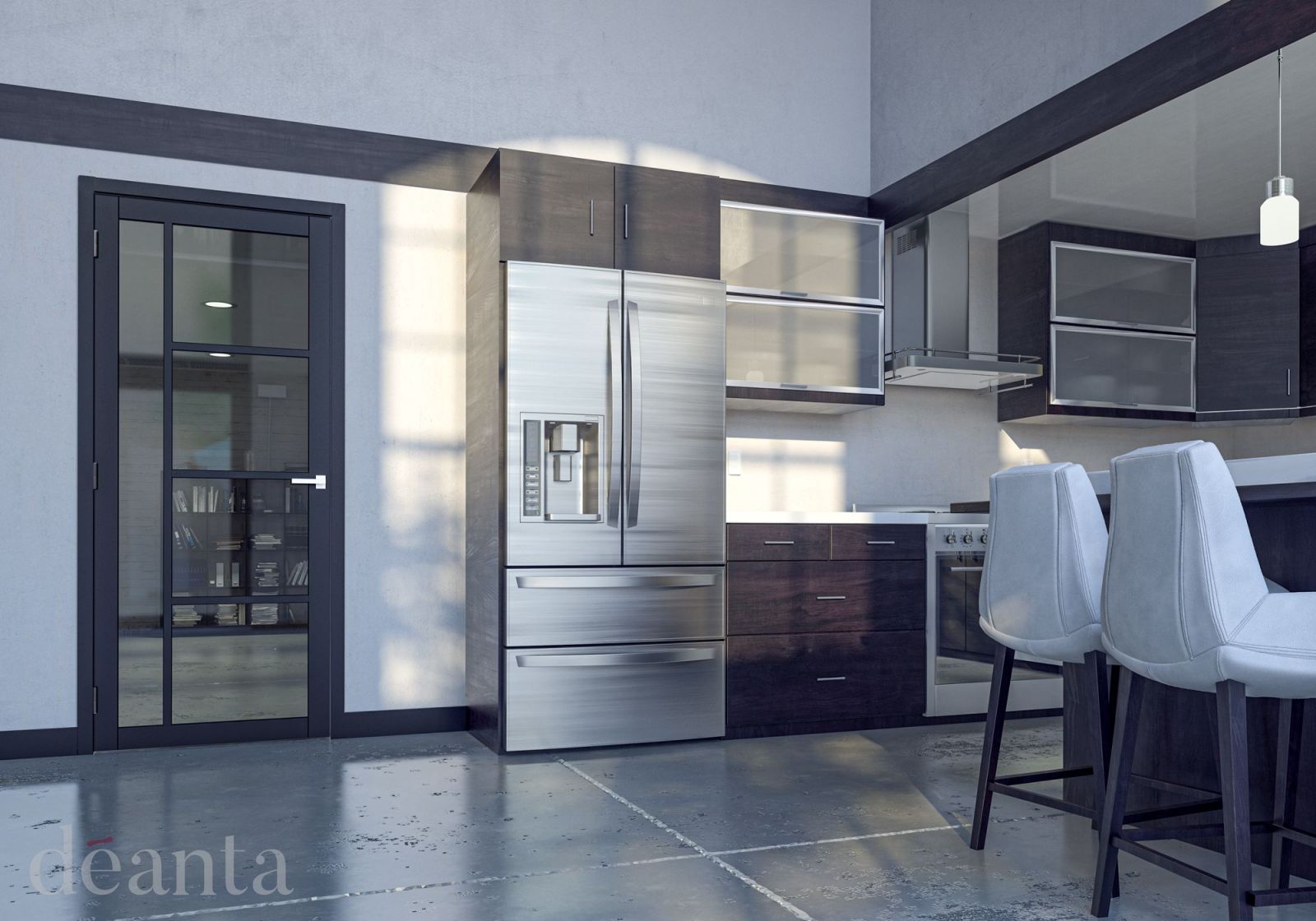 Internal Brixton Black Pre-Finished (TINTED GLASS) Solid Core Door - Image 2