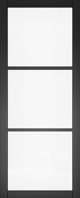 Internal Camden Black (CLEAR GLASS) Pre-Finished Solid Core Door
