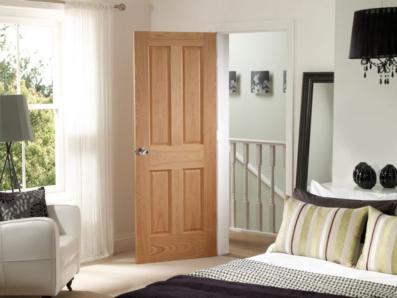 Oak Victorian 4 Panel FD30 44mm Un-Finished - XL - Image 2