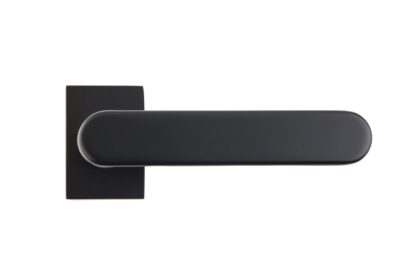 Juno Matt Black Lever on Rose Door Handle (Per Pair)