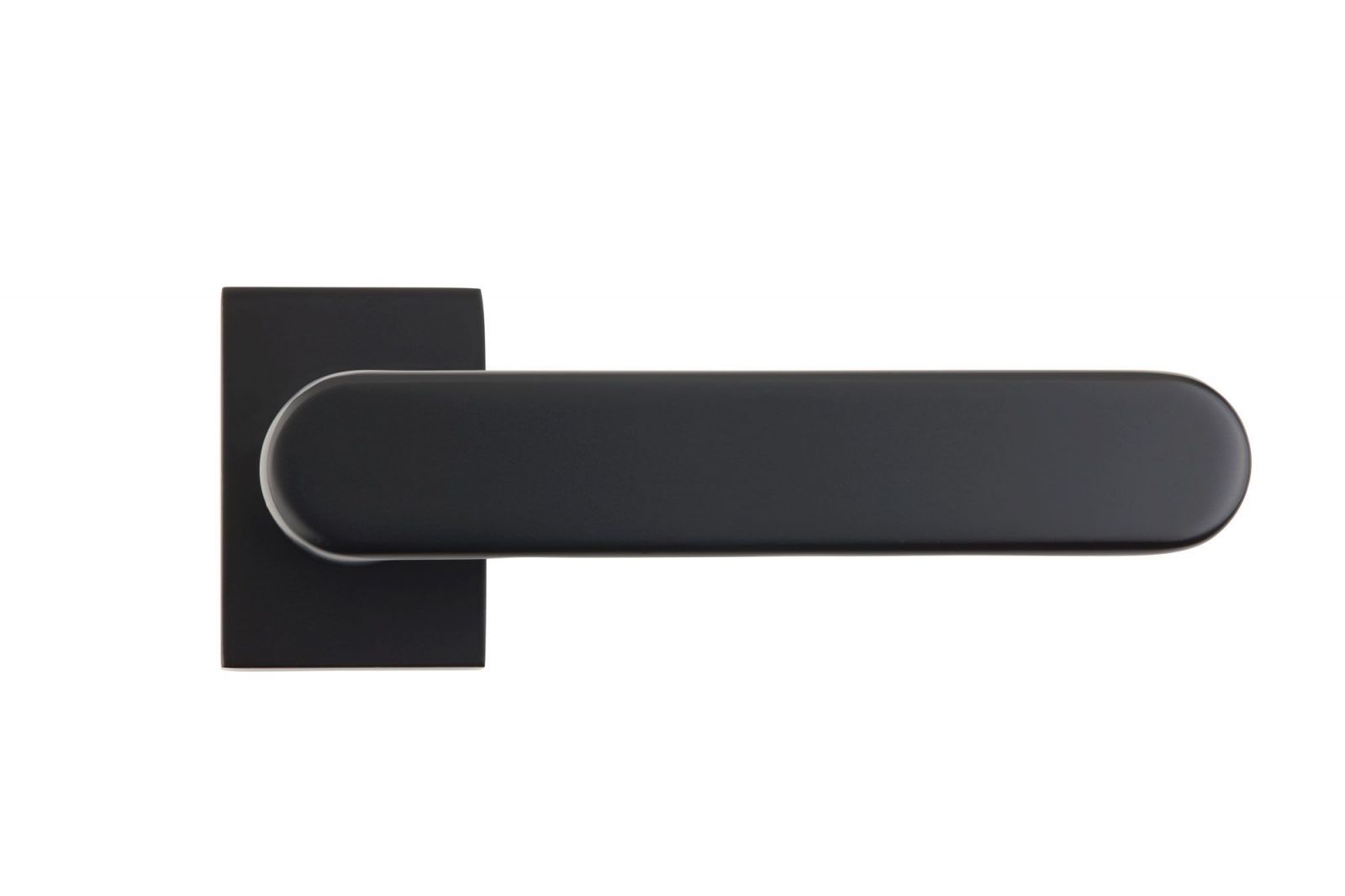 Juno Matt Black Lever on Rose Door Handle (Per Pair)