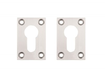 Satin Nickel/Polished Chrome Euro Escutcheon (Per Pair)