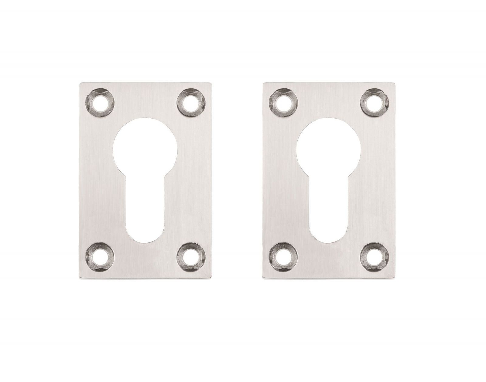 Satin Nickel/Polished Chrome Euro Escutcheon (Per Pair)
