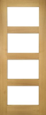 Internal Oak Coventry (CLEAR GLASS) Pre-Finished FD30 44mm Fire Door