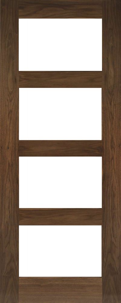 Internal Walnut Coventry (CLEAR GLASS) Pre-Finished FD30 44mm Fire Door
