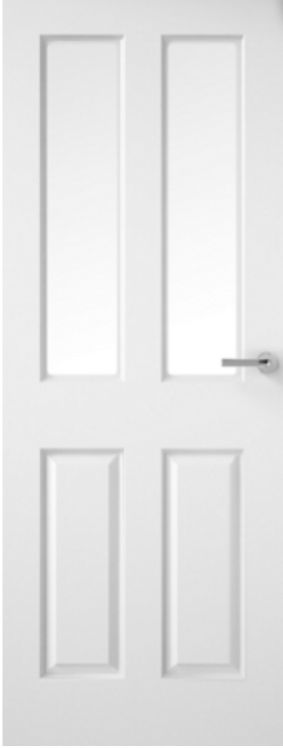 Internal White Primed 2 Light (OBSCURE GLASS) Woodgrain Door
