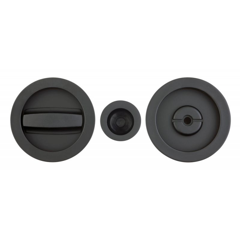 Pocket Door Round Bathroom Lock - Matt Black