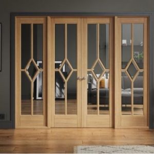 Internal Reims Pre-Finished Oak W8 (CLEAR BEVELLED GLASS) Room Divider