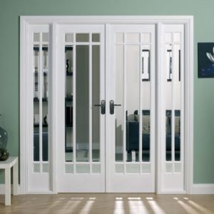 Internal White Primed Manhattan W6 (CLEAR BEVELLED GLASS) Room Divider
