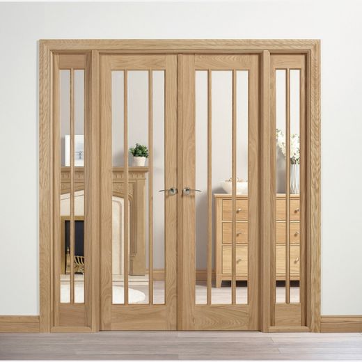Internal Oak Lincoln W6 (CLEAR GLASS) Un-Finished Room Divider