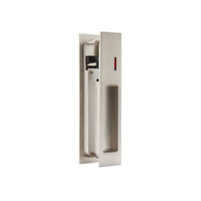 Gemini Pocket Door Privacy Sliding Lock - Satin Chrome