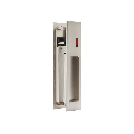 Gemini Pocket Door Privacy Sliding Lock - Satin Chrome