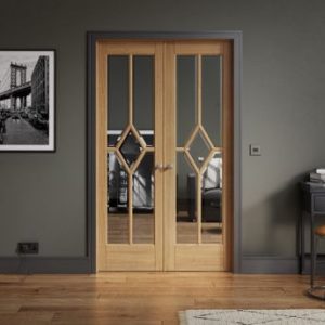 Internal Reims Pre-Finished Oak W4 (CLEAR BEVELLED GLASS) Room Divider