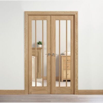 Internal Oak Lincoln W4 (CLEAR GLASS) Un-Finished Room Divider
