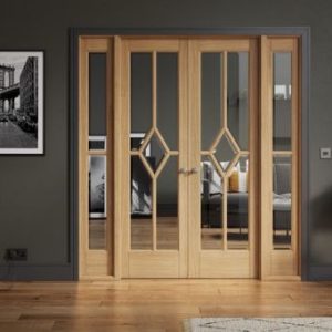 Internal Reims Pre-Finished Oak W6 (CLEAR BEVELLED GLASS) Room Divider