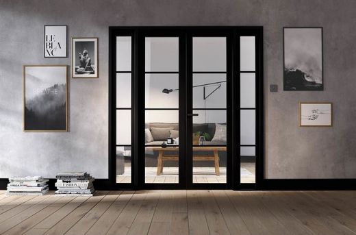 Internal Black Pre-Finished Soho W6 (CLEAR GLASS) Room Divider