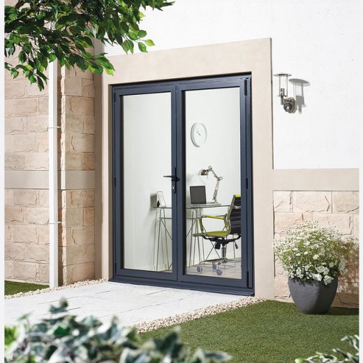 ALUVU External French Door Pre-Finished Grey