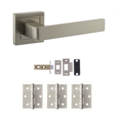 Internal Handle Pack Satin Nickel Square Rose