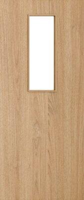 Flush Oak D014 Glazed FD30 44mm Pre-Finished Firedoor - DE