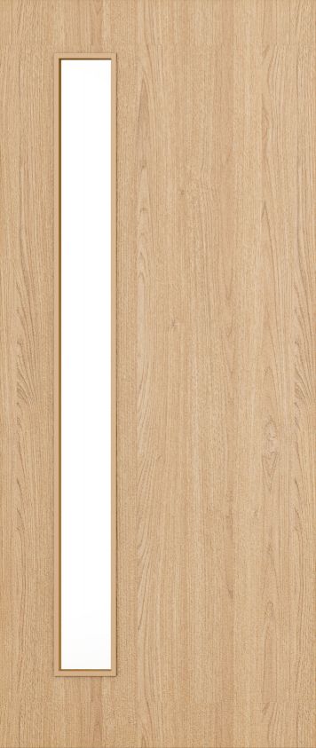 Flush Oak D06 Glazed FD30 44mm Pre-Finished Firedoor - DE