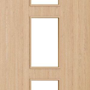 Flush Oak D011 Glazed FD30 44mm Pre-Finished Firedoor - DE