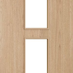 Flush Oak D012 Glazed FD30 44mm Pre-Finished Firedoor - DE
