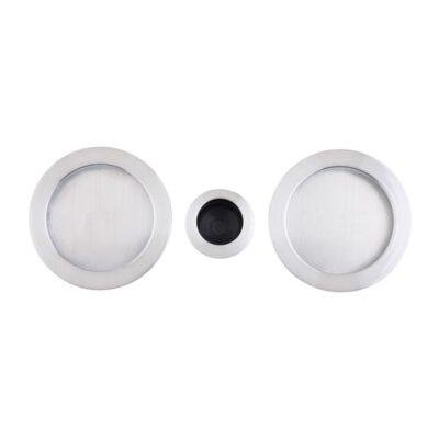 Pocket Door Round Handle - Satin Chrome